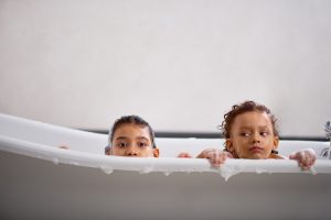 children-in-tub